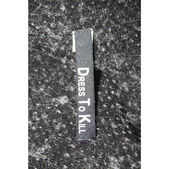 DRESS TO KILL Jane Mohr OS Black Charcoal Nubby Wool Cardigan Sweater - Picture 2 of 10